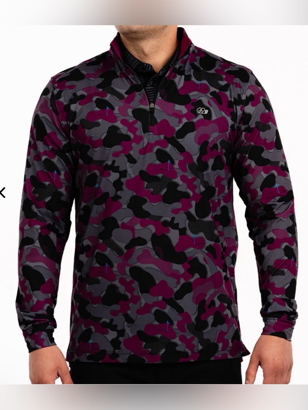 Men's Purple Camo Lightweight Quarter-Zip Shirt Jacket